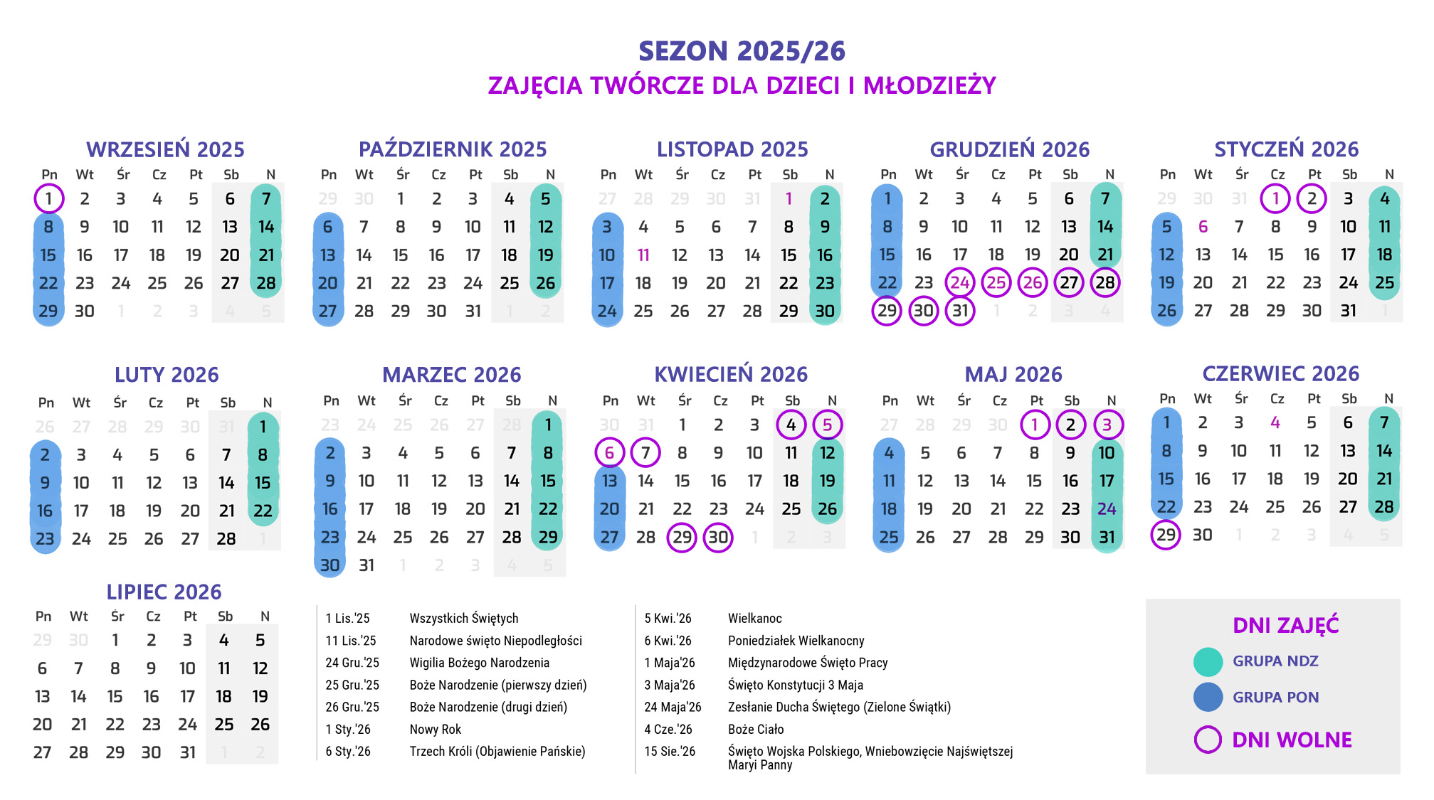 Kalendarz Fenomenarium 2025/26
