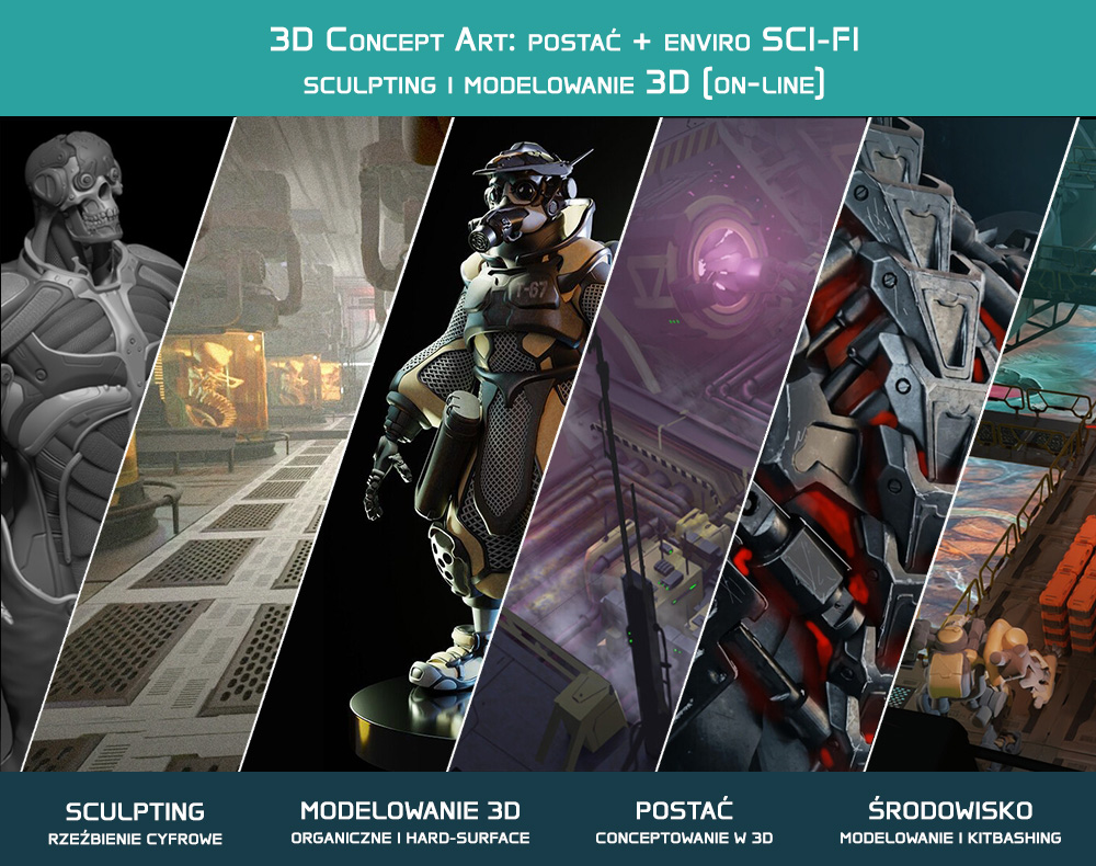3D Concept Art: Postać + Enviro | sculpting i modelowanie 3D na potrzeby conceptów (on-line)