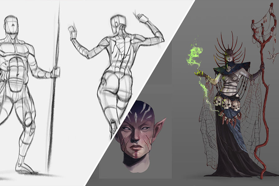 Kurs Projektowania Postaci / Character Concept Art; od podstaw, dla początkujących i średniozaawansowanych