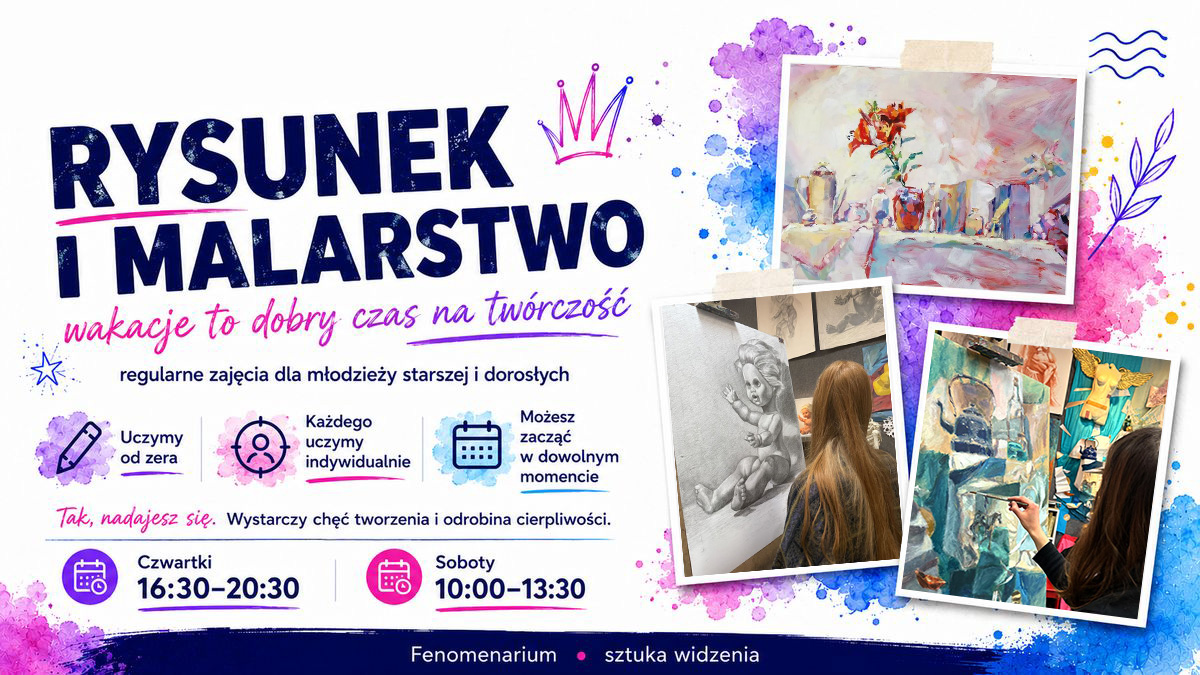 Wakacyjny kurs rysunku i malarstwa Wrocław 2026 – Fenomenarium, Browar Mieszczański